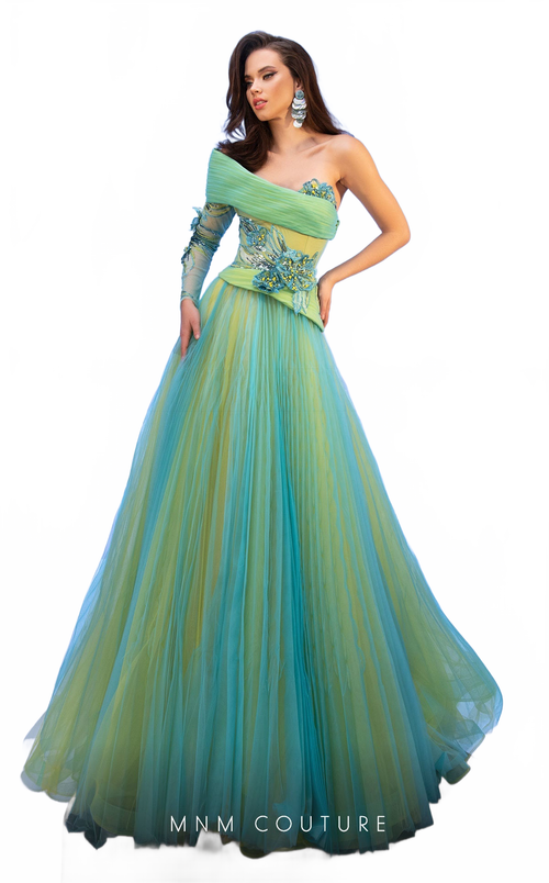 Fouad Sarkis F02807 One-Shoulder Embellished Ball Gown