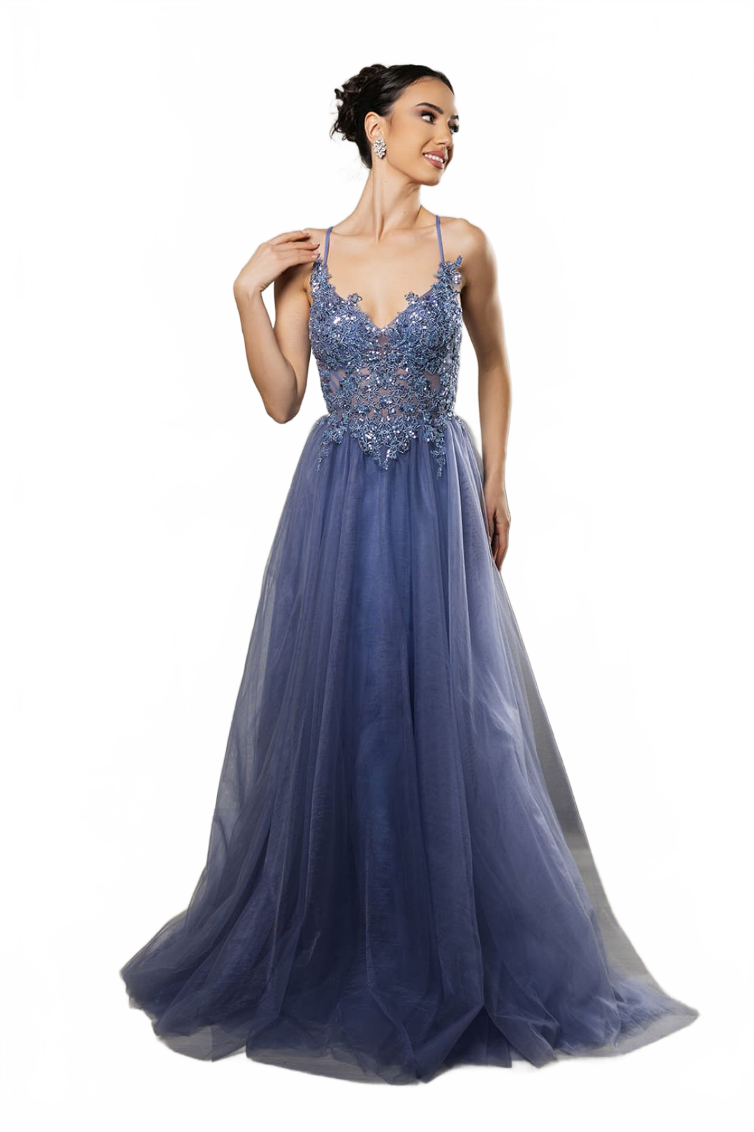 Red Carpet Dress V-Neck Sequin Evening Gown By May Queen MQ2167