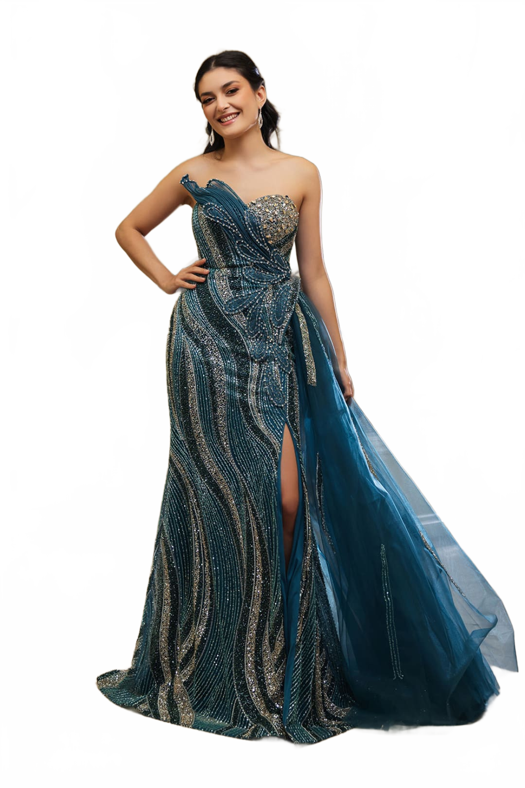 Plus Size Evening Dress Sweetheart Strapless Sheath Gown By Royal Queen RQ8194