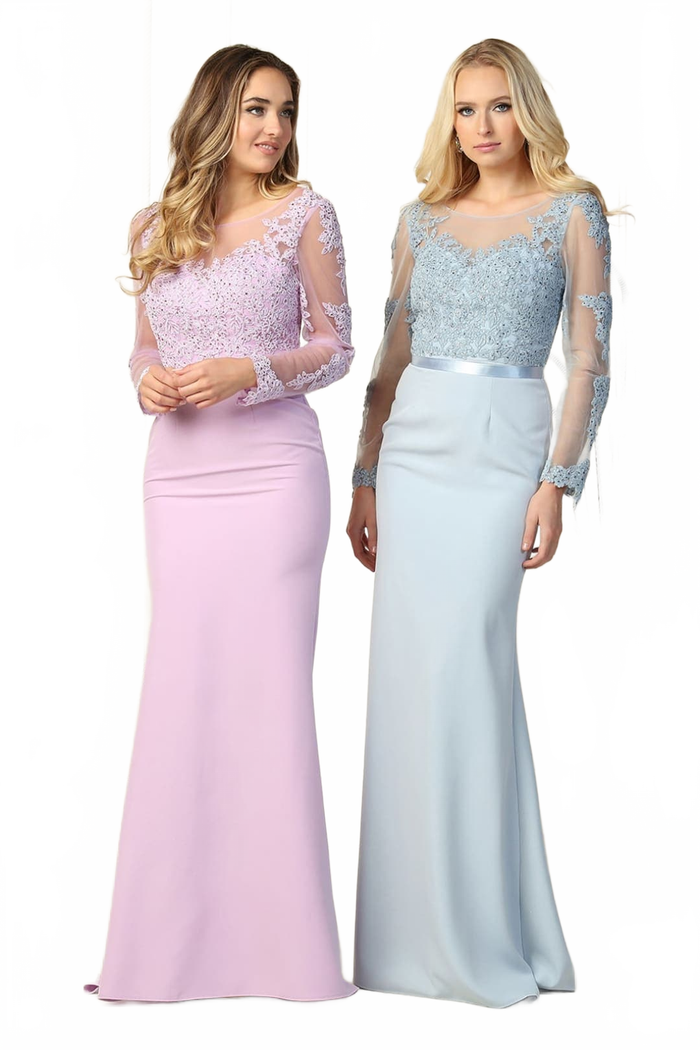 May Queen MQ1847 Long Sleeve Special Occasion Dress