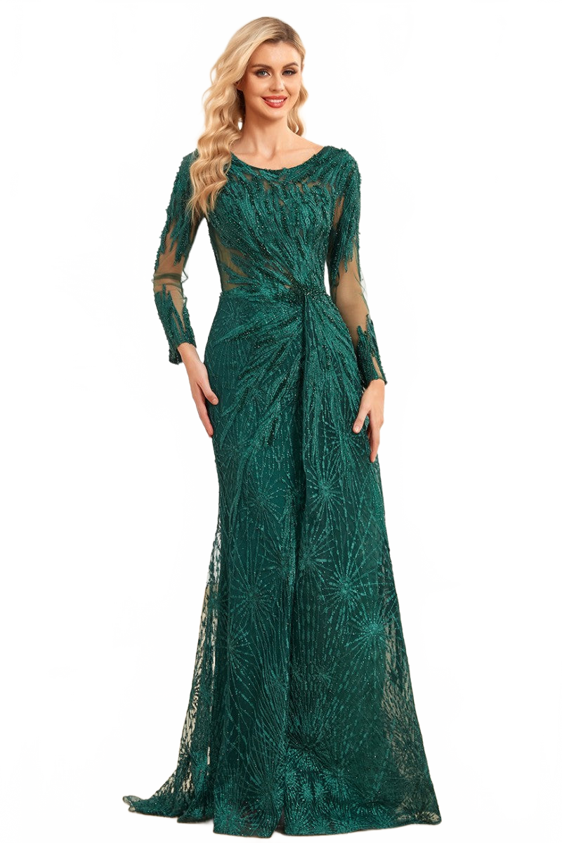 High Couture NR6302 Long Beaded Formal Evening Overskirt Dress