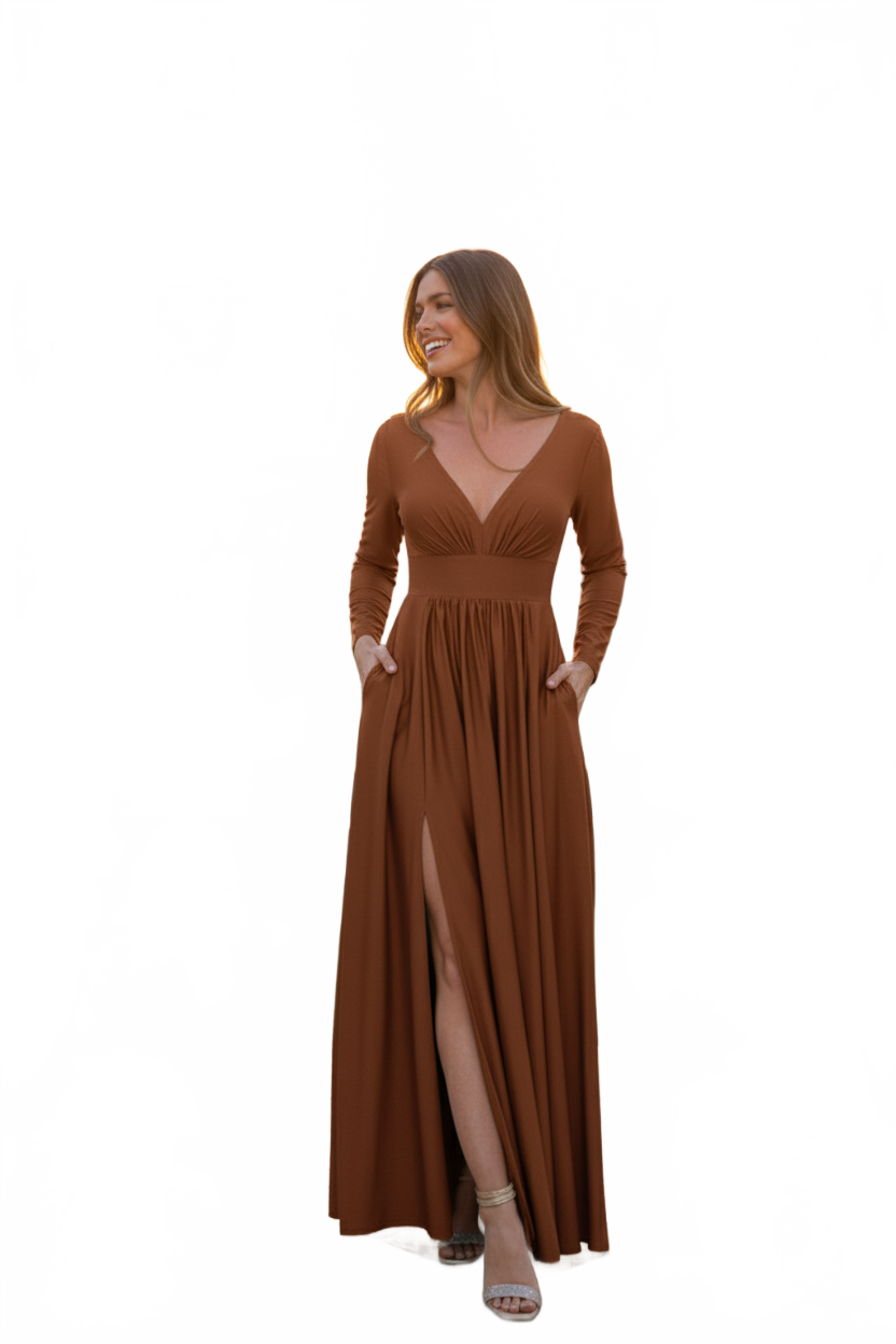 Mother Of The Groom Dress Thigh Slit Flare Formal Gown