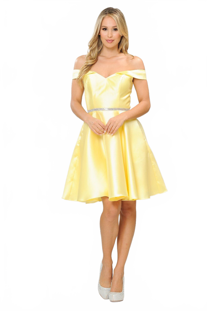 Poly USA 7948 Short Off Shoulder Mikado Dress