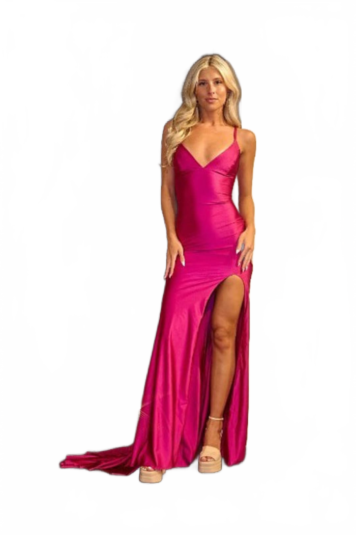 Portia and Scarlett PS24050X Spaghetti Straps Train Formal Gown