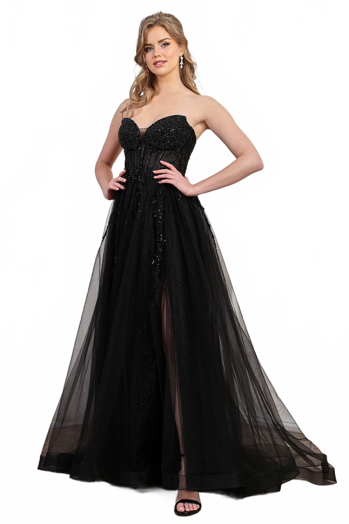 Adora Design 3262 Beaded Corset Strapless Ball Gown Prom Dress