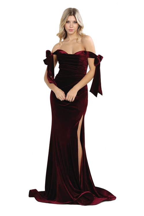 Royal Queen RQ7994 Off The Shoulder Velvet Prom Gown