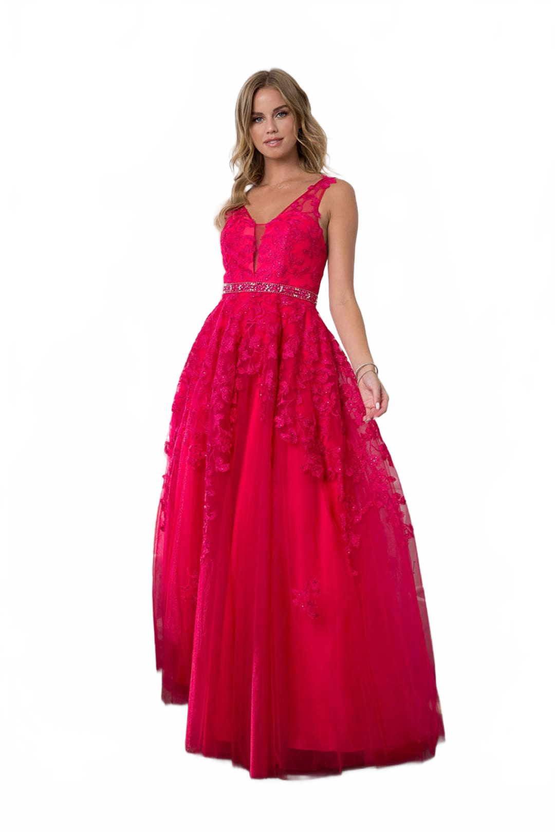 Eva USA 5232 Embellished Floral Embroidery A-Line Gown