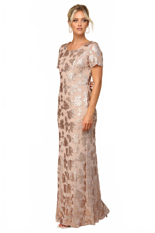 Mother-of-the-Bride Short Sleeve Formal Evening Dress by Eva USA 3456