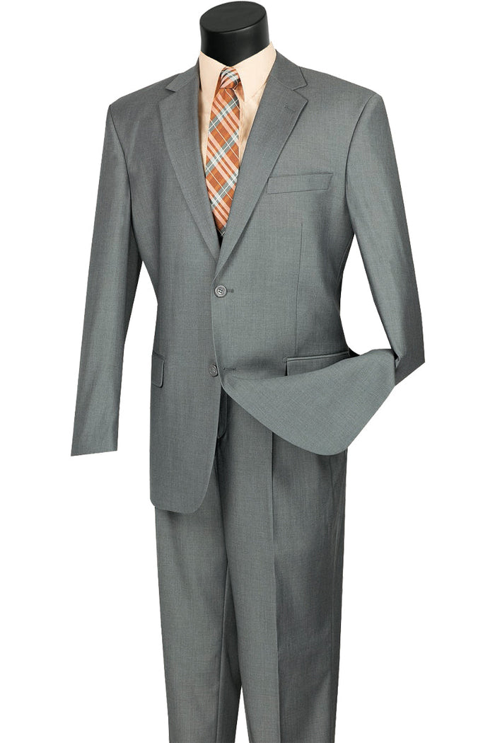 Mens 2 Button Classic Fit Pleated Pant Suit in Ivory by Vinci