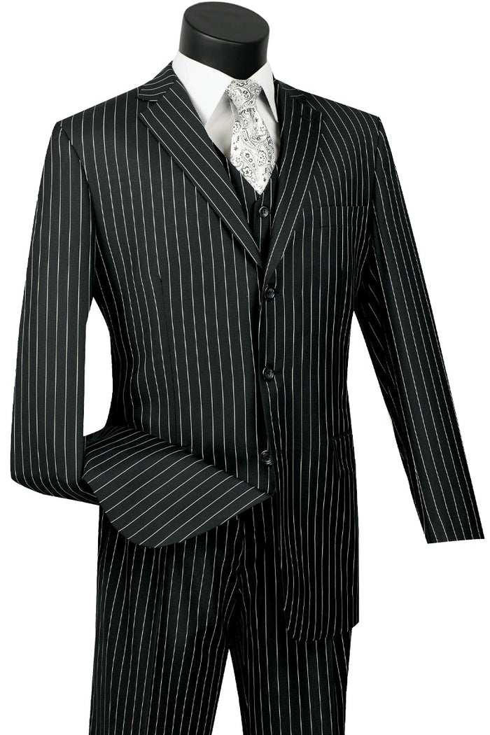 Mens Classic Fit Flat Front Vested Suit in Khaki by Vinci