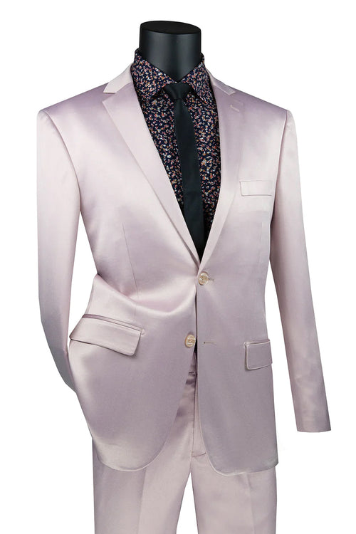 Red Sharkskin Suit: Men's Slim Fit Satin for Prom 2026 & Wedding by Vinci