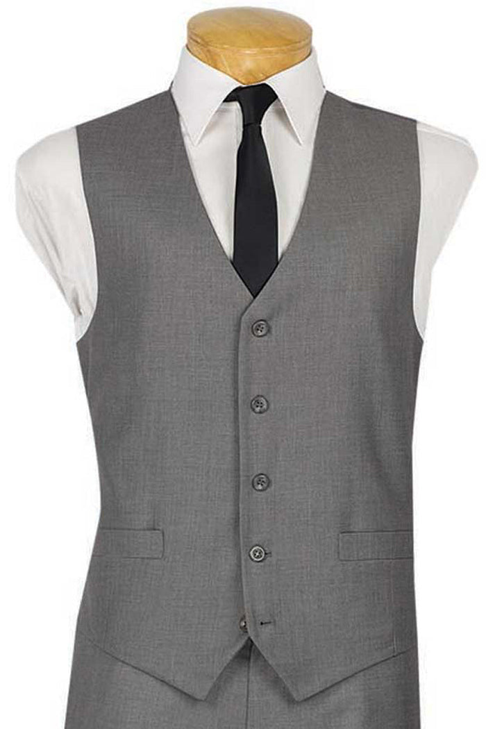 Mens Classic 5 Button Suit Vest in Charcoal by Vinci