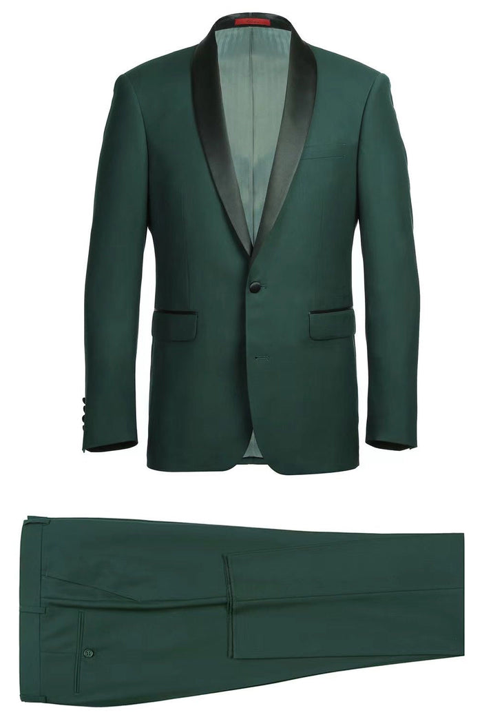 Paris Green 1-Button Shawl Tuxedo (2-Piece Set) by RN Collection