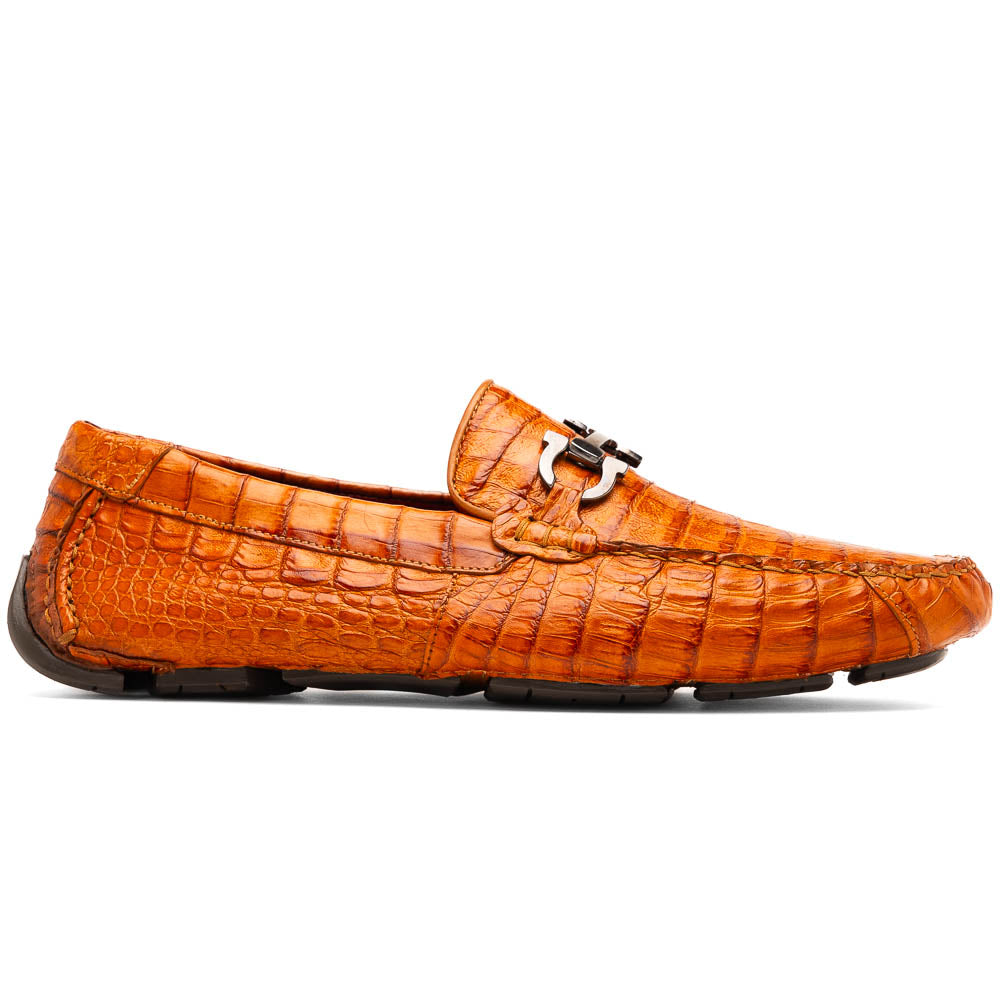 Marco Di Milano Parma Caiman Belly Bit Drivers Brandy