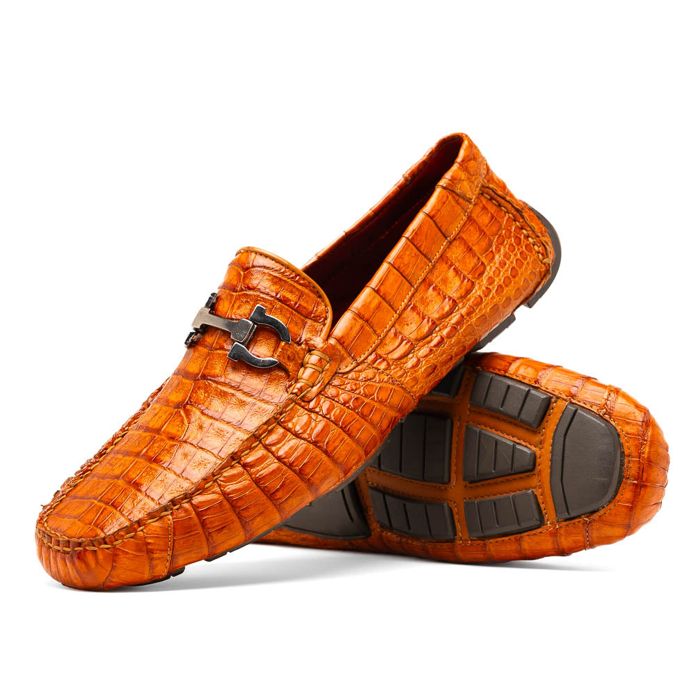 Marco Di Milano Parma Caiman Belly Bit Drivers Brandy