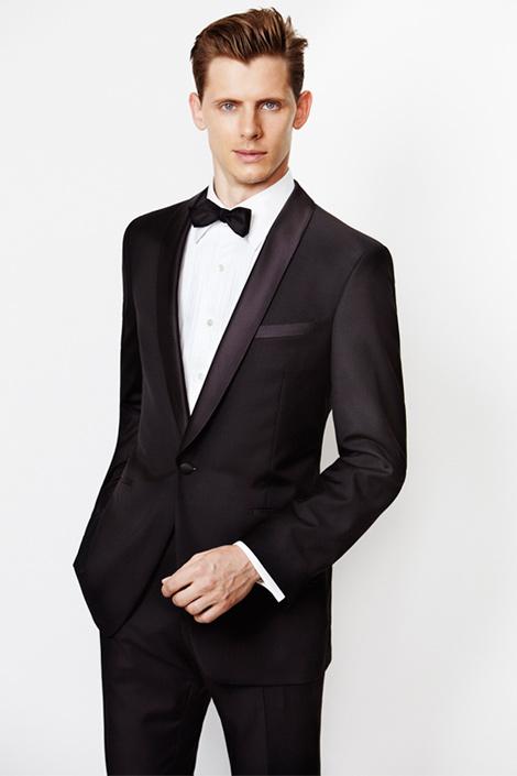 Davis Black 1-Button Shawl Tuxedo (2-Piece Set) by Paul Betenly