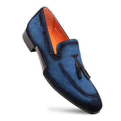 Mezlan Pavese Suede Tassled Slip On Cobalt (21310)