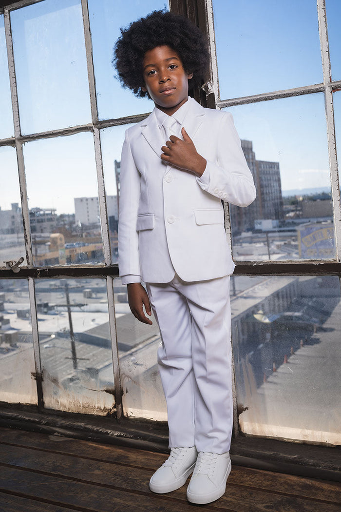 007 Kids Pearl White Suit (5-Piece Set) by Peanut Butter Collection