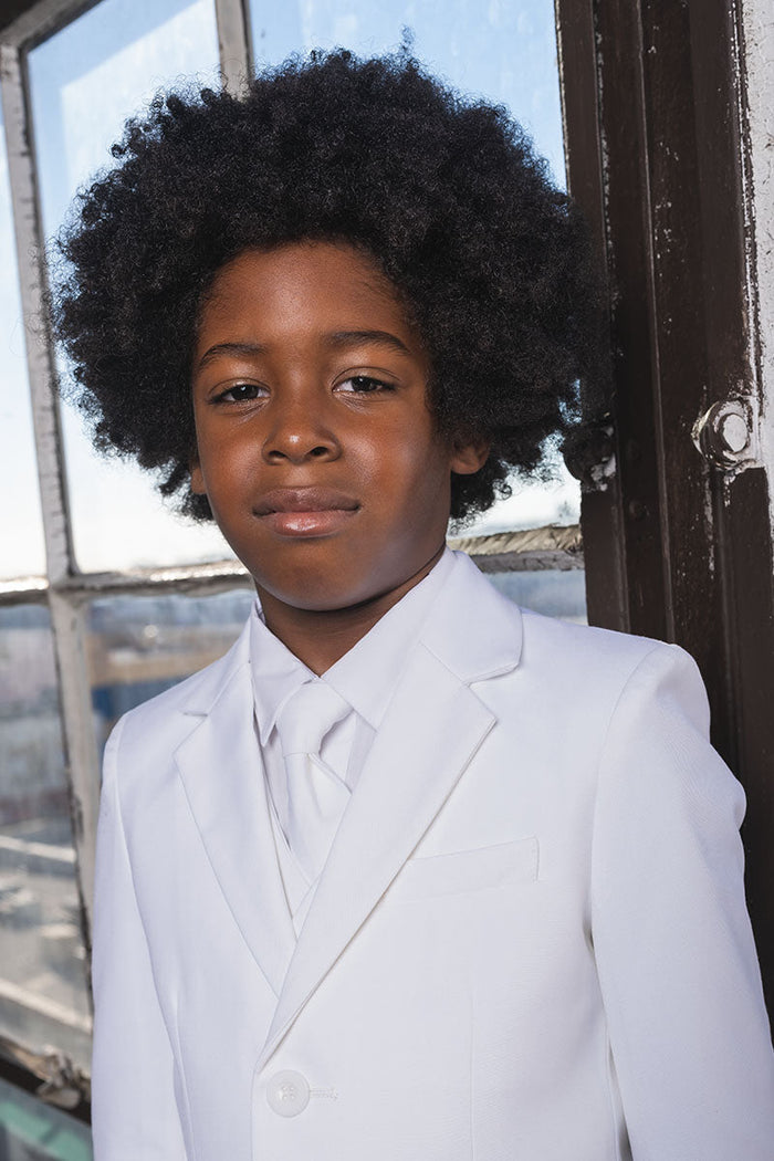 007 Kids Pearl White Suit (5-Piece Set) by Peanut Butter Collection