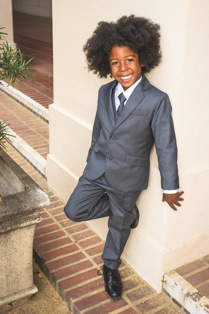 007 Kids Charcoal Suit 5-Piece Set by Peanut Butter Collection