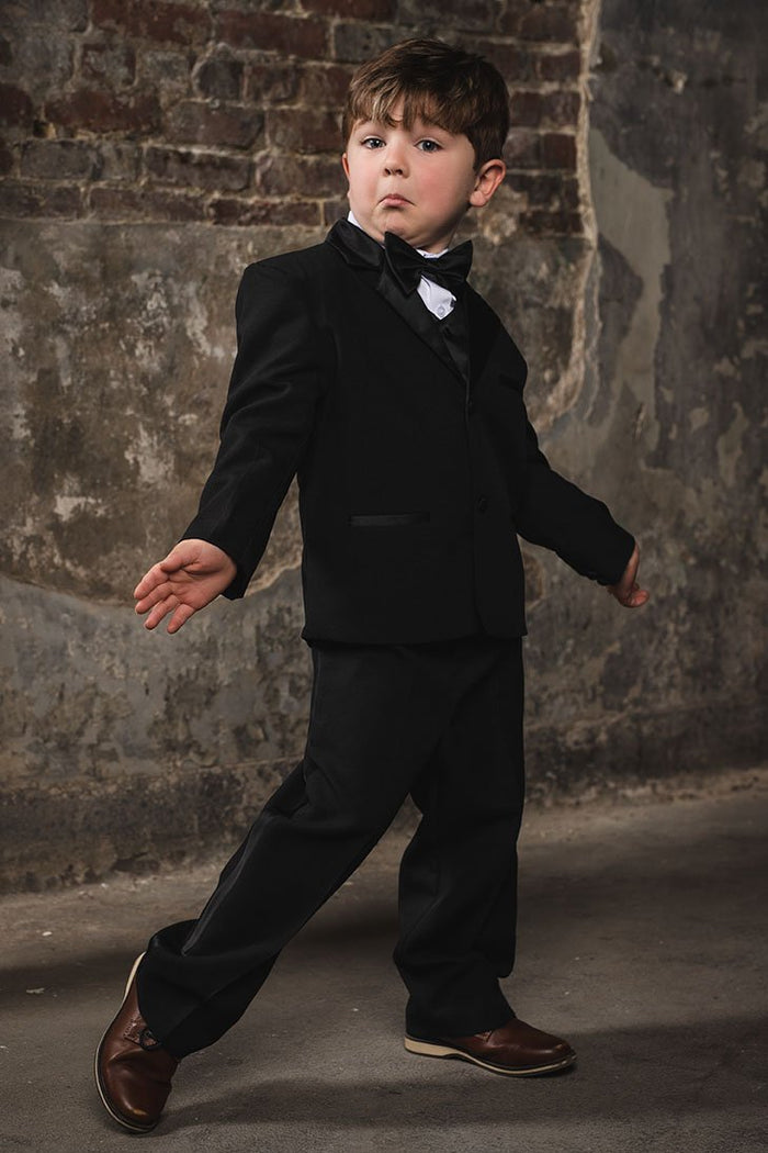Bond Kids Black Tuxedo 5-Piece Set by Peanut Butter Collection