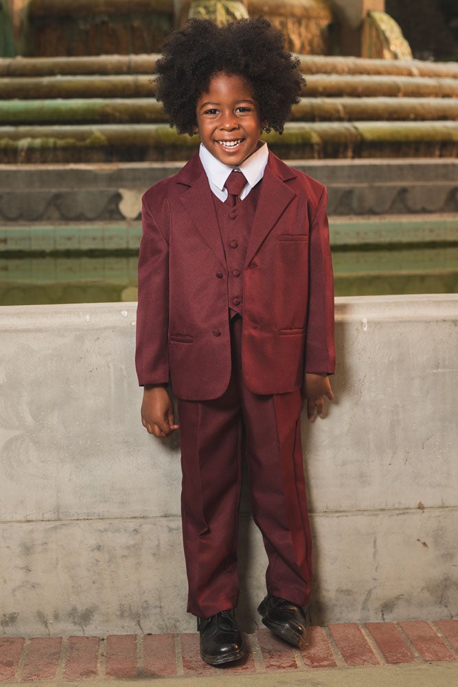 Joey Kids Burgundy Suit 5-Piece Set by Peanut Butter Collection