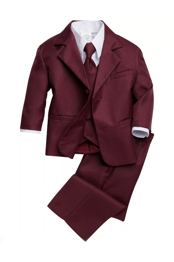 Joey Kids Burgundy Suit 5-Piece Set by Peanut Butter Collection