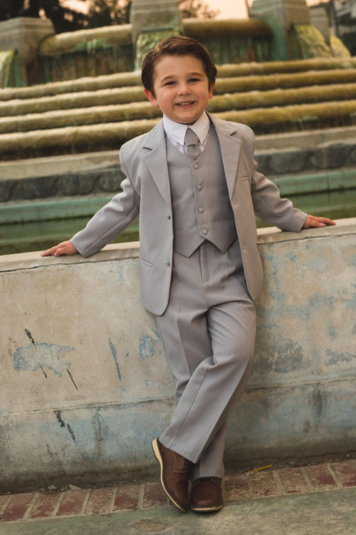 Joey Kids Light Grey Suit 5-Piece Set by Peanut Butter Collection