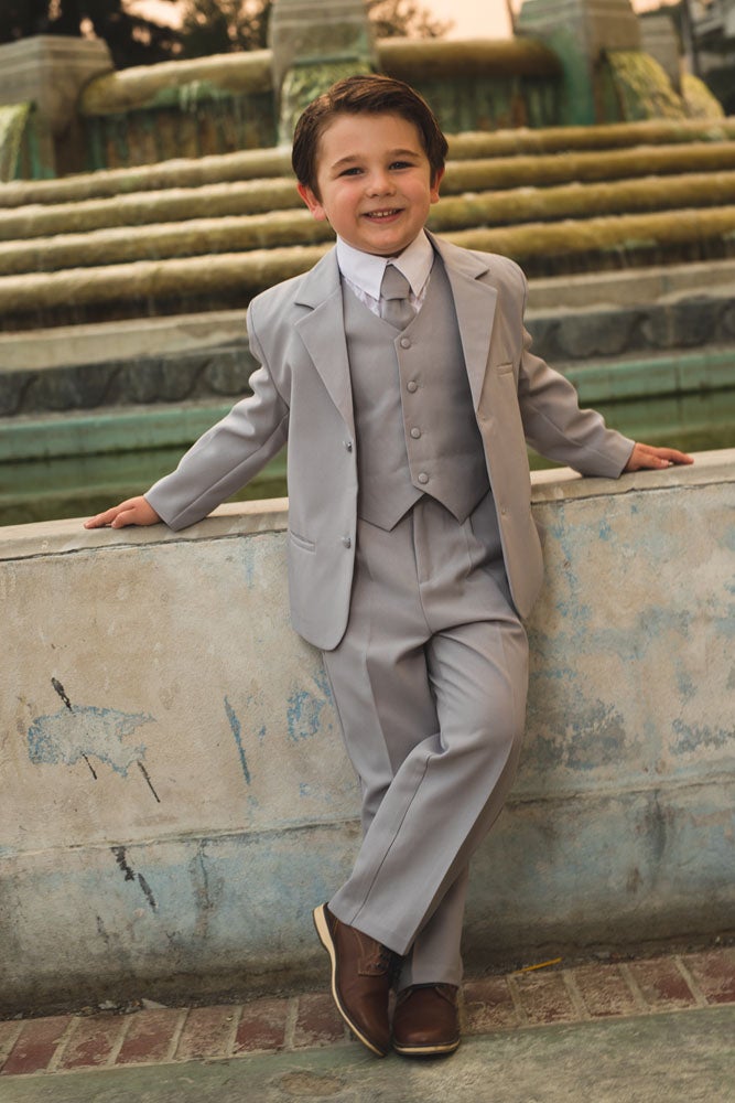 Joey Kids Light Grey Suit 5-Piece Set by Peanut Butter Collection