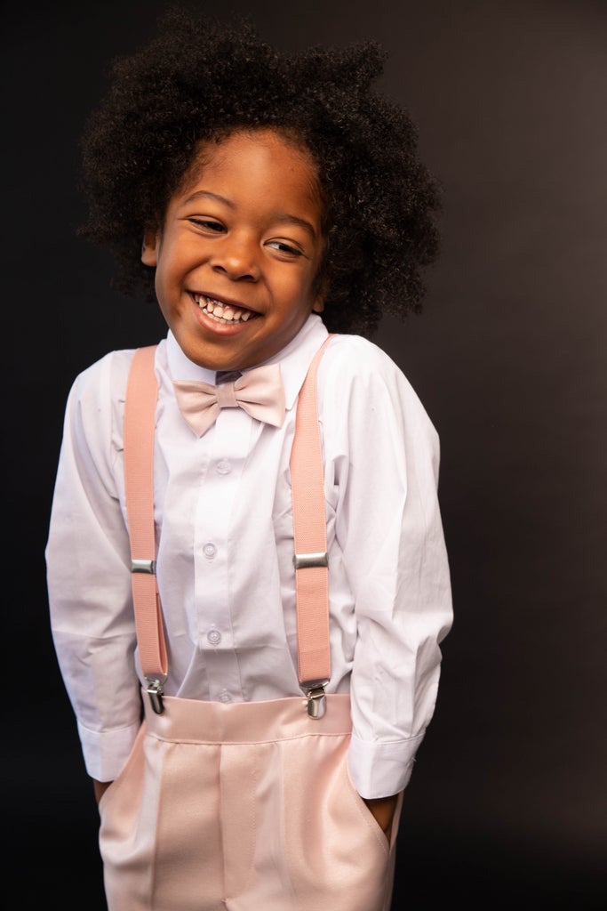 Metallic Blush Kids 4-Piece Barn Wedding Set by Peanut Butter Collection