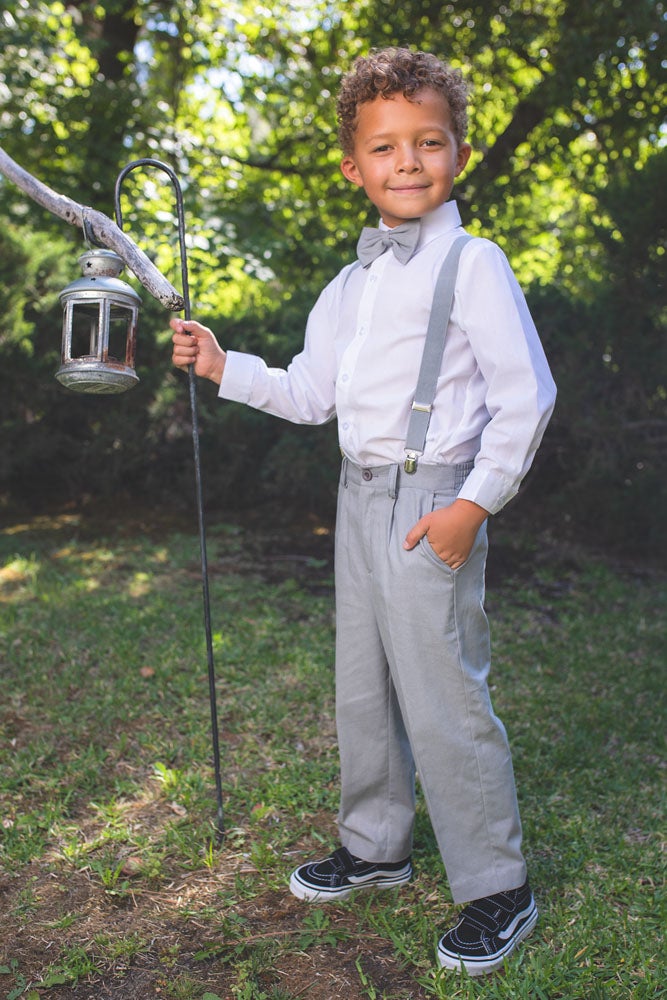 Safari Kids Linen Heather Grey 4-Piece Barn Wedding Set by Peanut Butter Collection