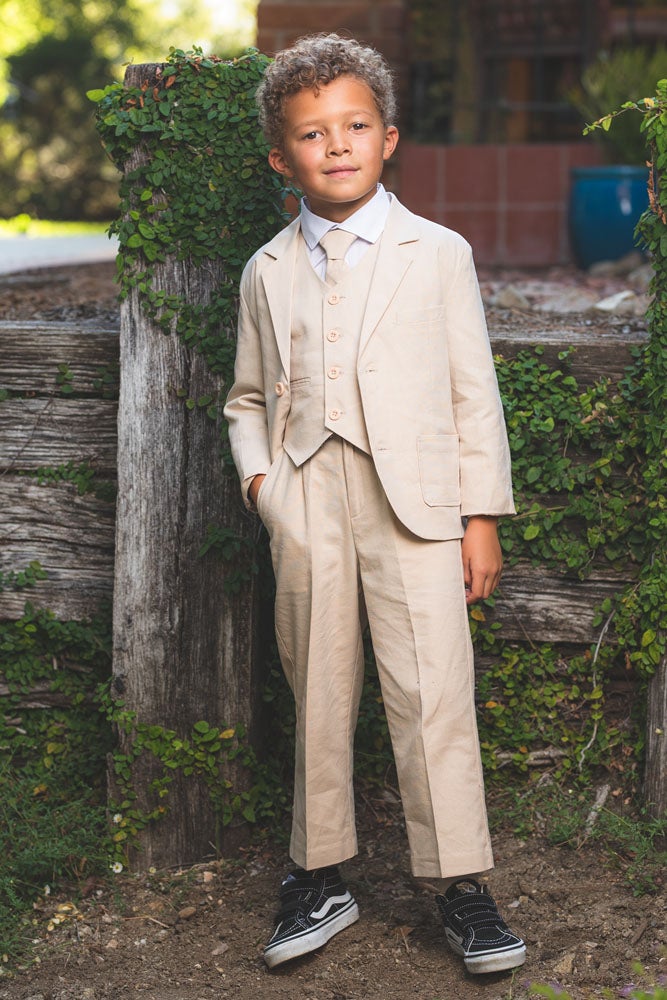 Safari Kids Linen Sand Suit 5-Piece Set by Peanut Butter Collection