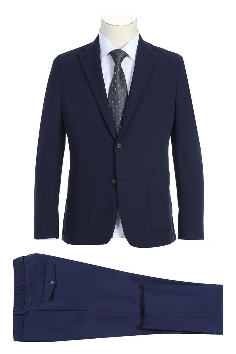 Pelago Mens Slim-Fit Navy Unconstructed Travel Suit - USA Men's Outlet – SuitUSA