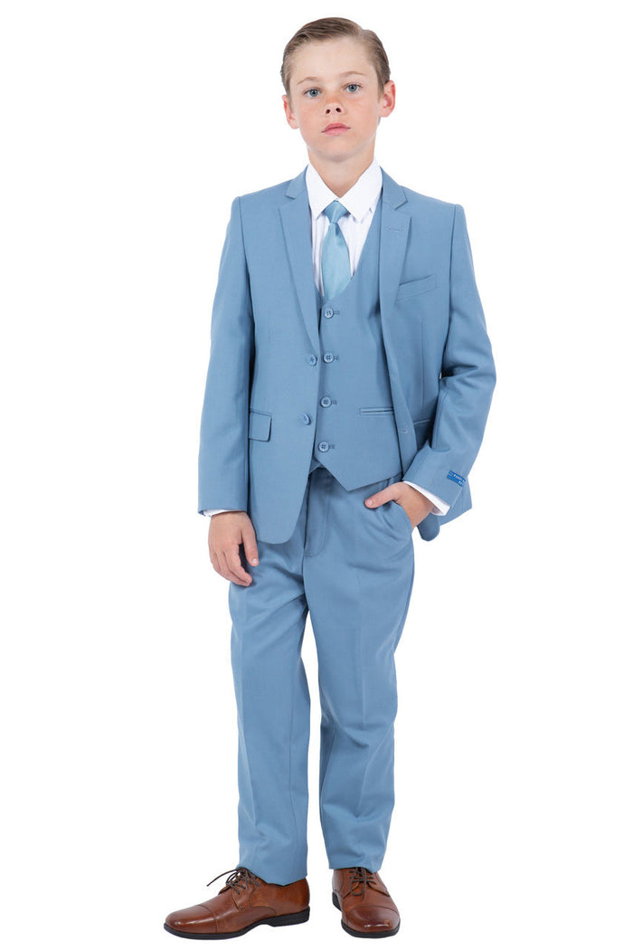 Noah Perry Ellis Kids Dusty Blue Suit (5-Piece Set)