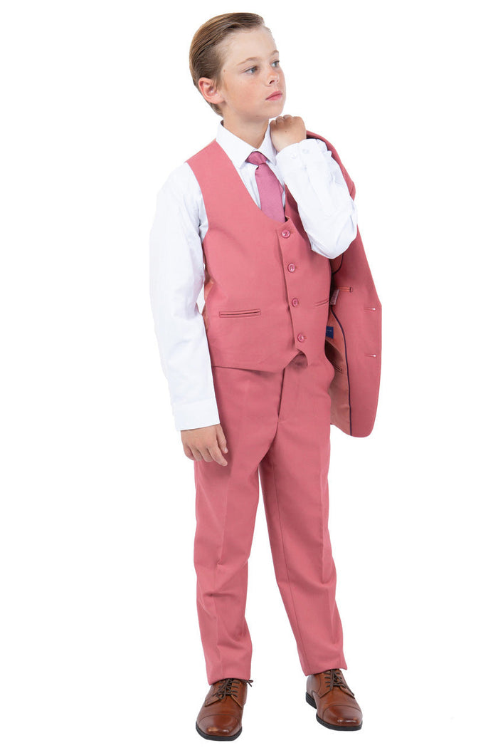 Noah Perry Ellis Kids Coral Mauve Suit (5-Piece Set)