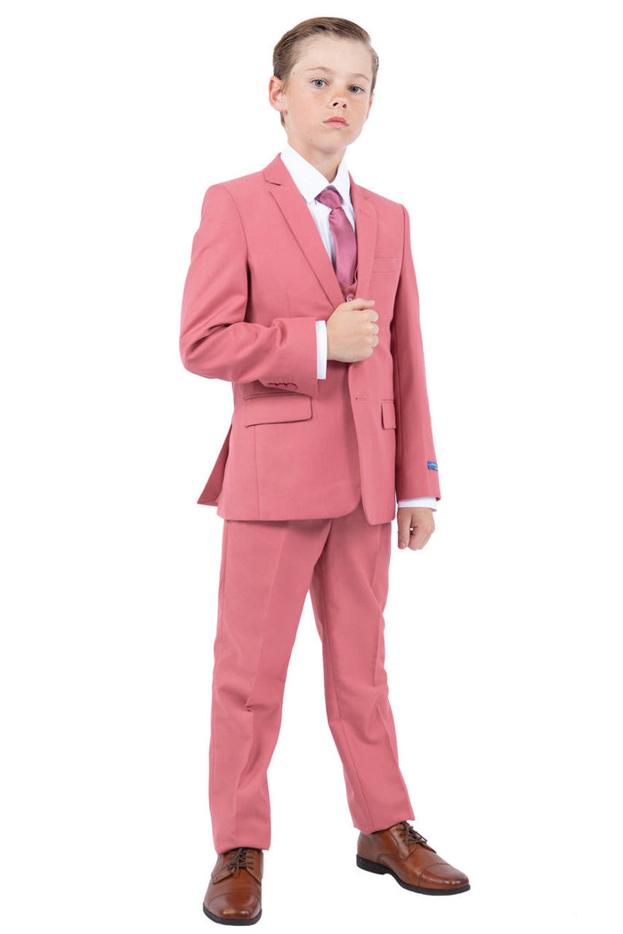 Noah Perry Ellis Kids Coral Mauve Suit (5-Piece Set)