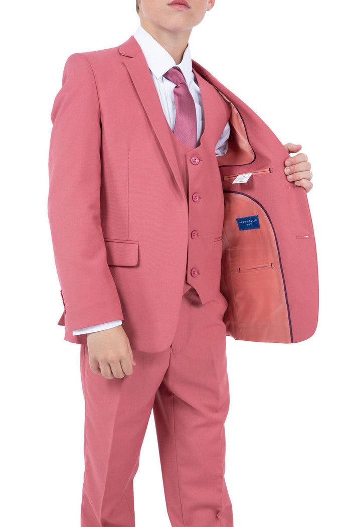 Noah Perry Ellis Kids Coral Mauve Suit (5-Piece Set)