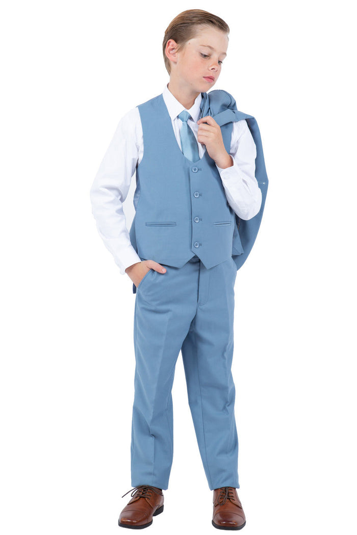 Noah Perry Ellis Kids Dusty Blue Suit (5-Piece Set)