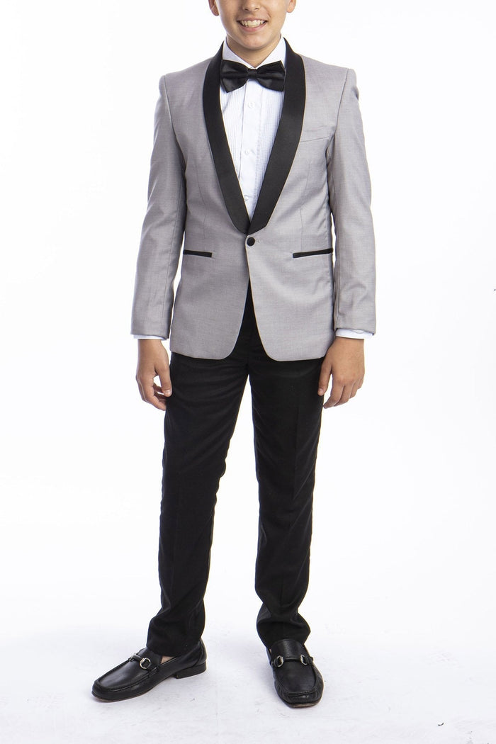 Trent Perry Ellis Kids Light Grey 5-Piece Tuxedo