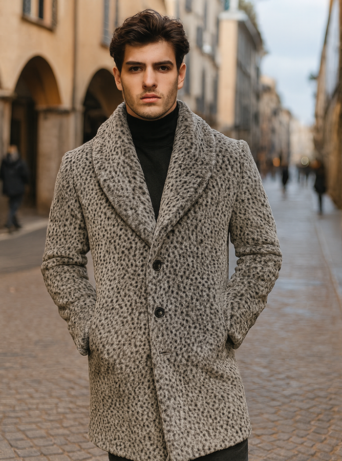 1920s Gangster Pimp Coat - Full Length Leopard Faux Fur Vintage Overcoat by USA Men's Outlet