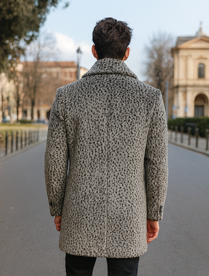 1920s Gangster Pimp Coat - Full Length Leopard Faux Fur Vintage Overcoat by USA Men's Outlet