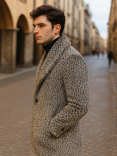 1920s Gangster Pimp Coat - Full Length Leopard Faux Fur Vintage Overcoat by USA Men's Outlet