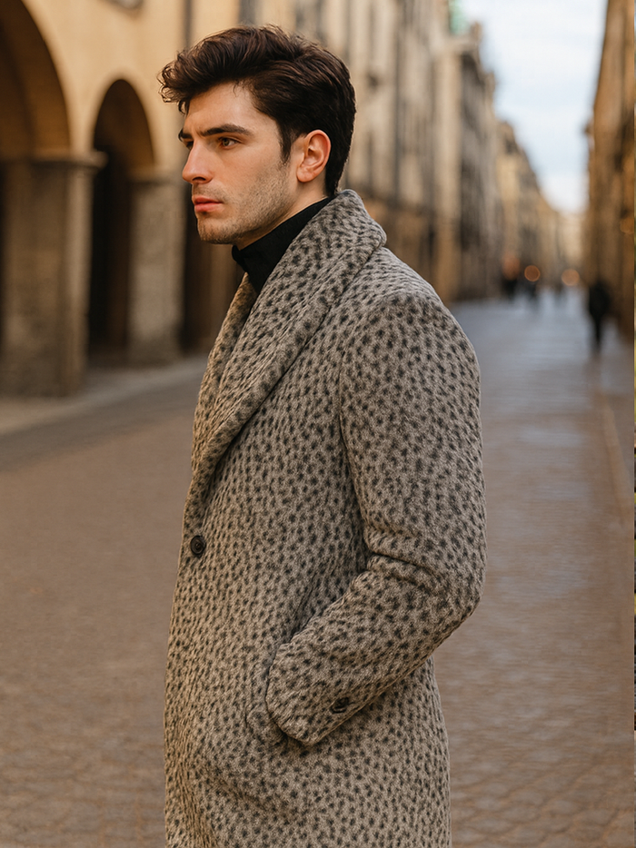 1920s Gangster Pimp Coat - Full Length Leopard Faux Fur Vintage Overcoat by USA Men's Outlet