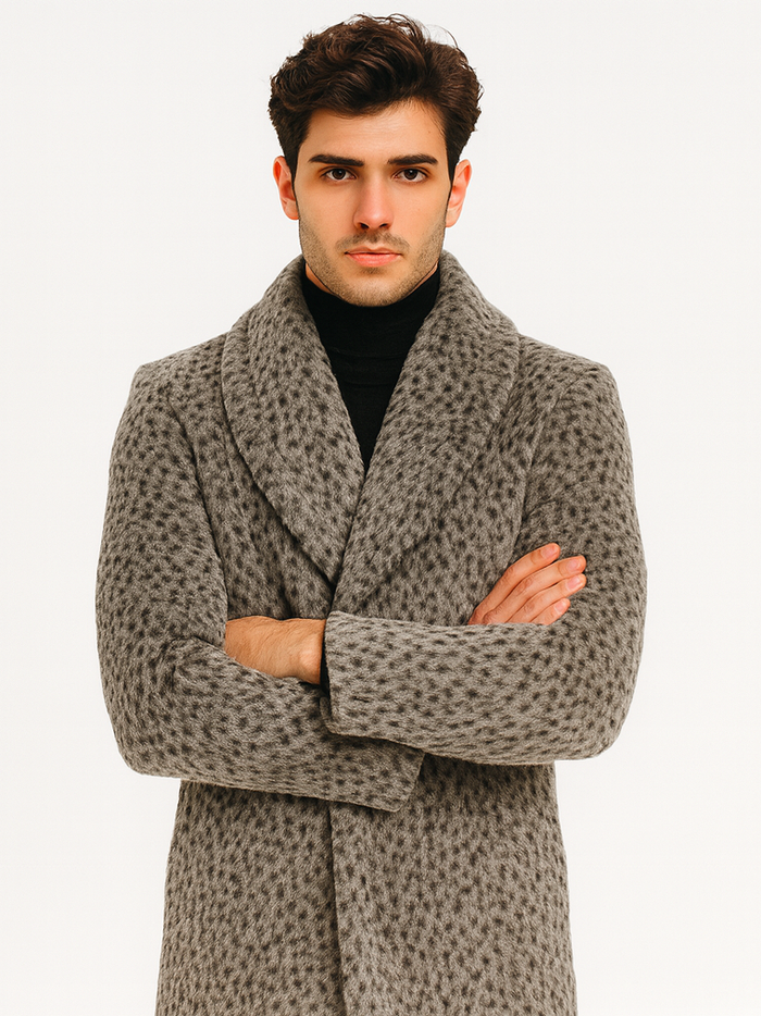 1920s Gangster Pimp Coat - Full Length Leopard Faux Fur Vintage Overcoat by USA Men's Outlet
