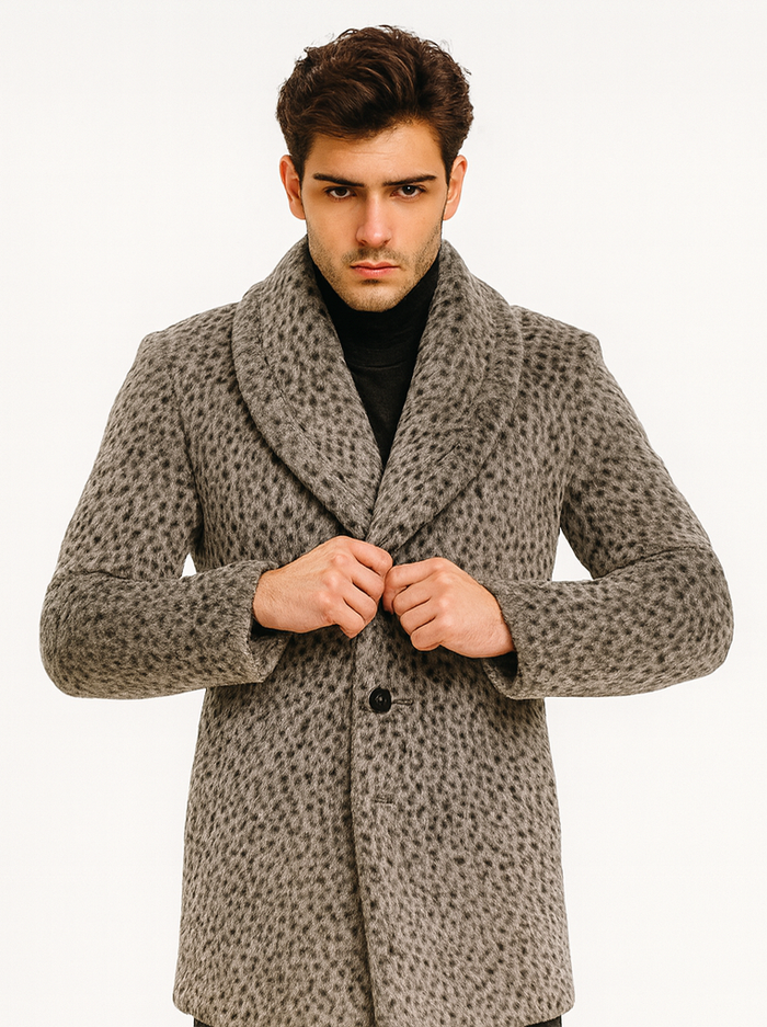 1920s Gangster Pimp Coat - Full Length Leopard Faux Fur Vintage Overcoat by USA Men's Outlet