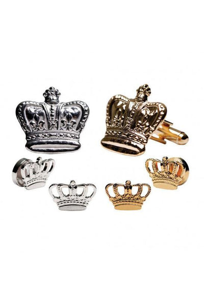 Crown Studs and Cufflinks Set by Pioneerin
