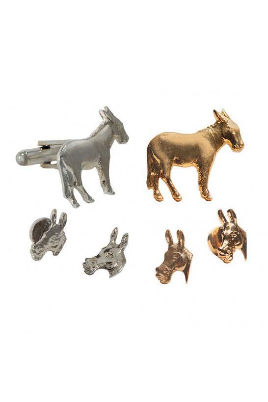 Democrat Donkey Studs and Cufflinks Set by Pioneerin