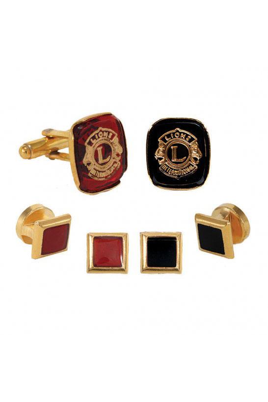 Lions Club Insignia Studs and Cufflinks Set