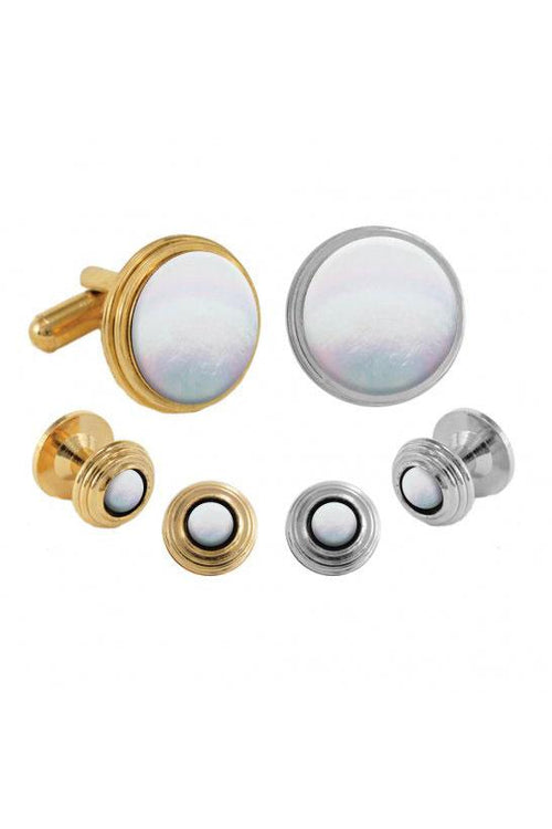 Mother of Pearl Beehive Studs and Cufflinks Set