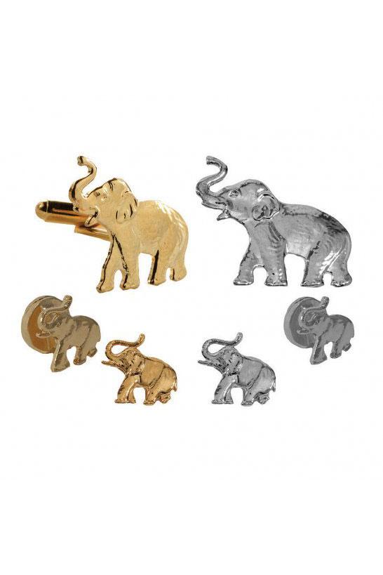 Republican Elephant Studs and Cufflinks Set by Pioneerin